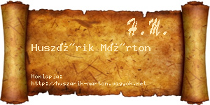 Huszárik Márton névjegykártya