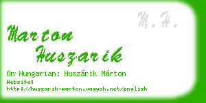 marton huszarik business card